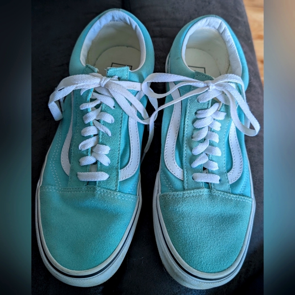 Vans Old Skool Mint Green Women's Sneakers Athletic Shoes Size 8.5 Like New